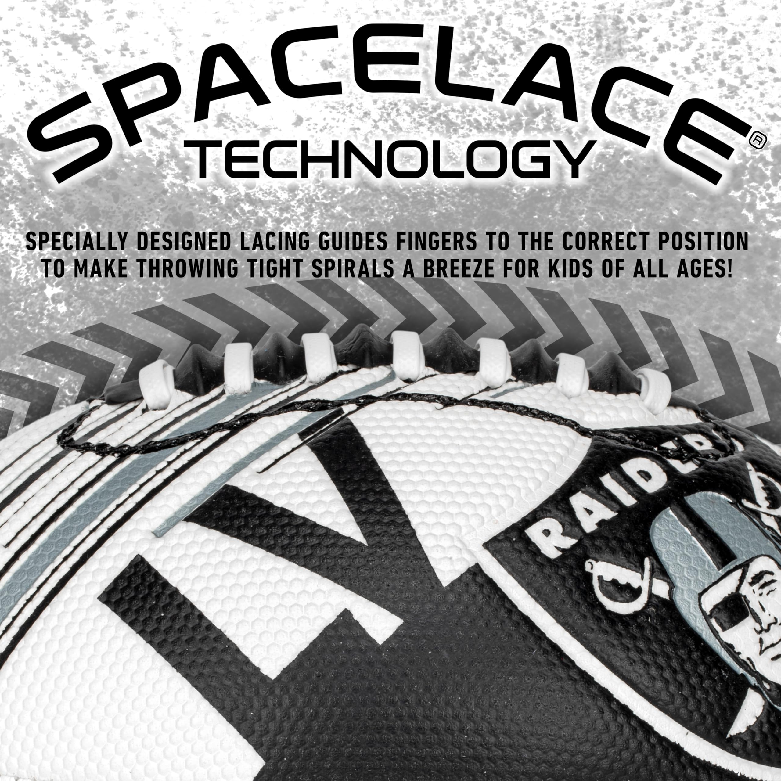 Franklin Sports Nfl Las Vegas Raiders Football - Youth Mini Football - 8.5'' Junior Size Ball - Spacelace Easy Grip Texture- Per