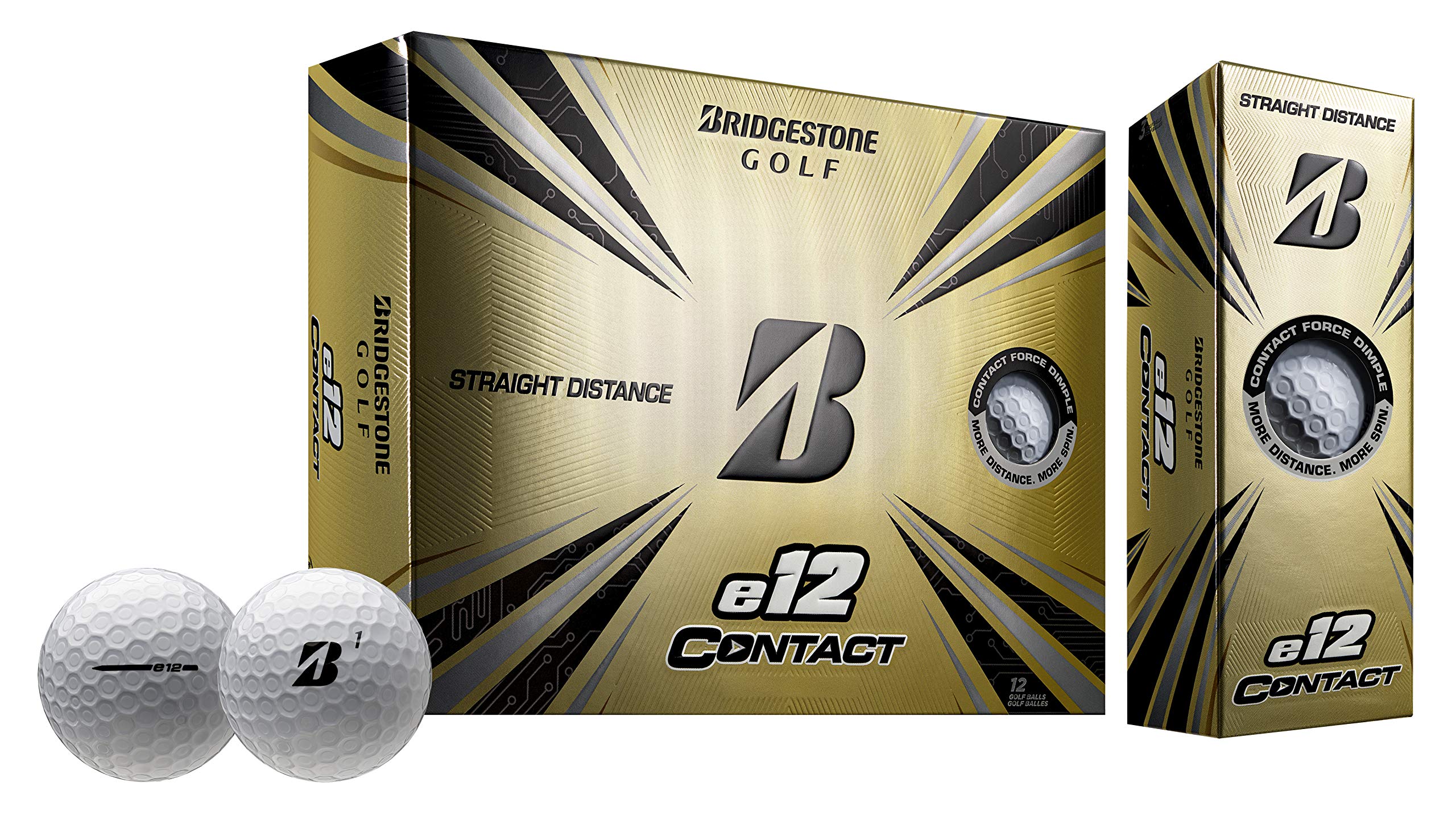 Bridgestone Golf 2021 E12 Contact Golf Balls, White, 2021 Model, One Size, 12 Count (Pack Of 1)
