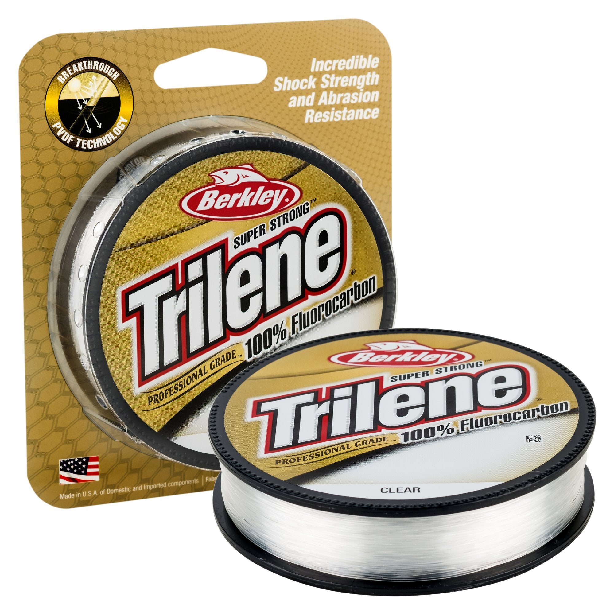 Berkley Trilene 100% Fluorocarbon, Clear, 17Lb | 7.7Kg, 200Yd | 182M Fishing Line, Suitable For Freshwater Environments