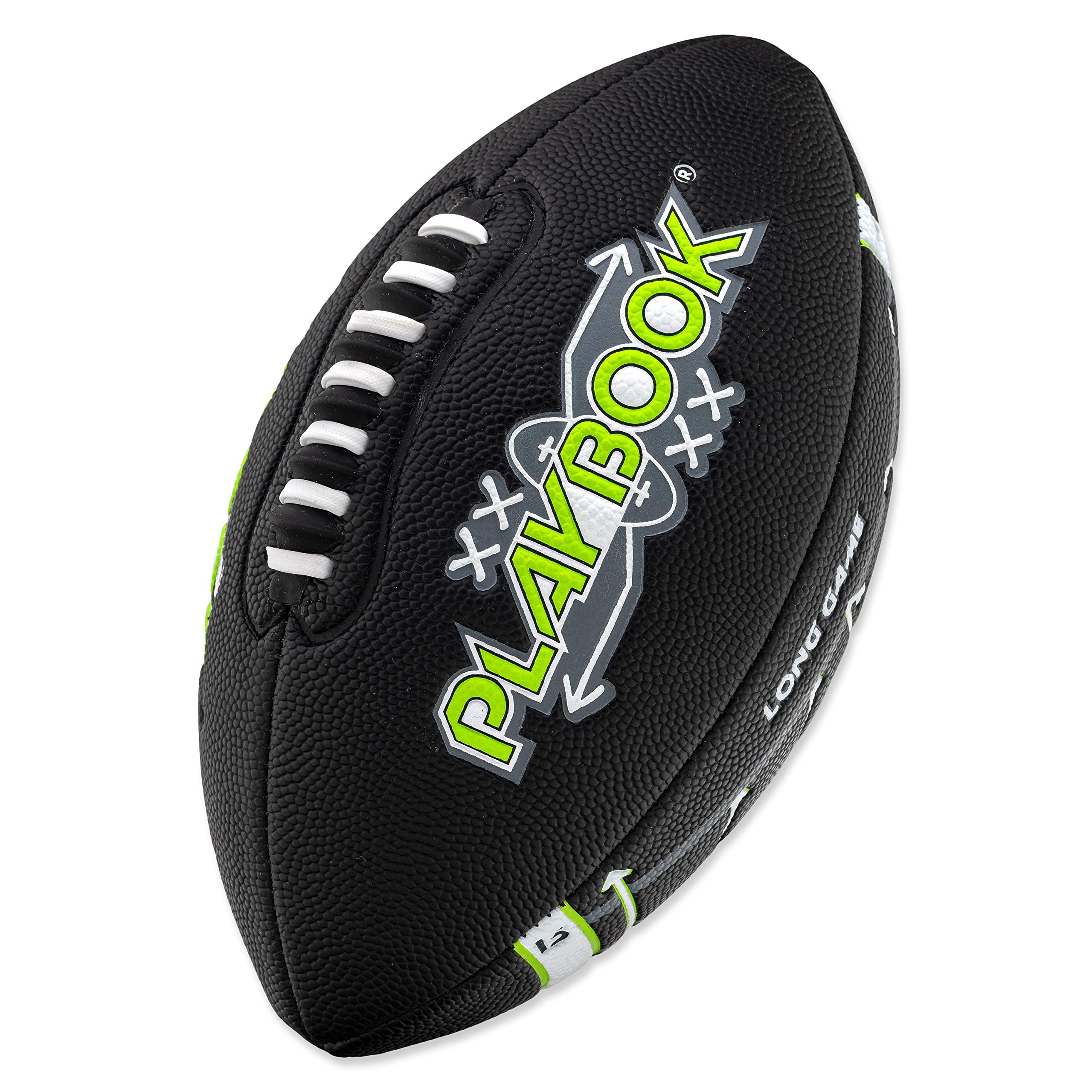 Franklin Sports Kids Football  Playbook Junior Football with Play Diagrams  Small Youth Football with Soft Cover  Black 10x6