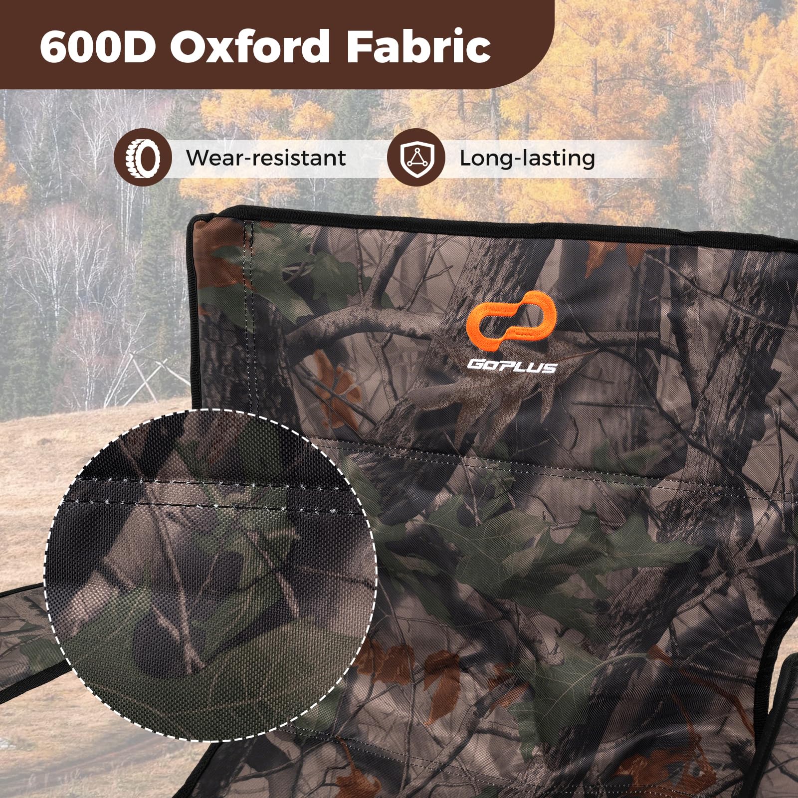 Goplus 360 Swivel Hunting Chair, Folding Hunting Blind Chair For Adults With Cup Holder & Carrying Bag, Lightweight Portable Cam