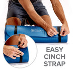 Gaiam Essentials Thick Yoga Mat Fitness & Exercise Mat With Easy-Cinch Carrier Strap, Green, 72''L X 24''W X 2/5 Inch Thick