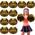 WILLBOND 48pcs Cheerleading Pom Poms Bulk Metallic Foil Cheerleader Pompoms with Baton Handle for 2026 Soccerball Basketball Che