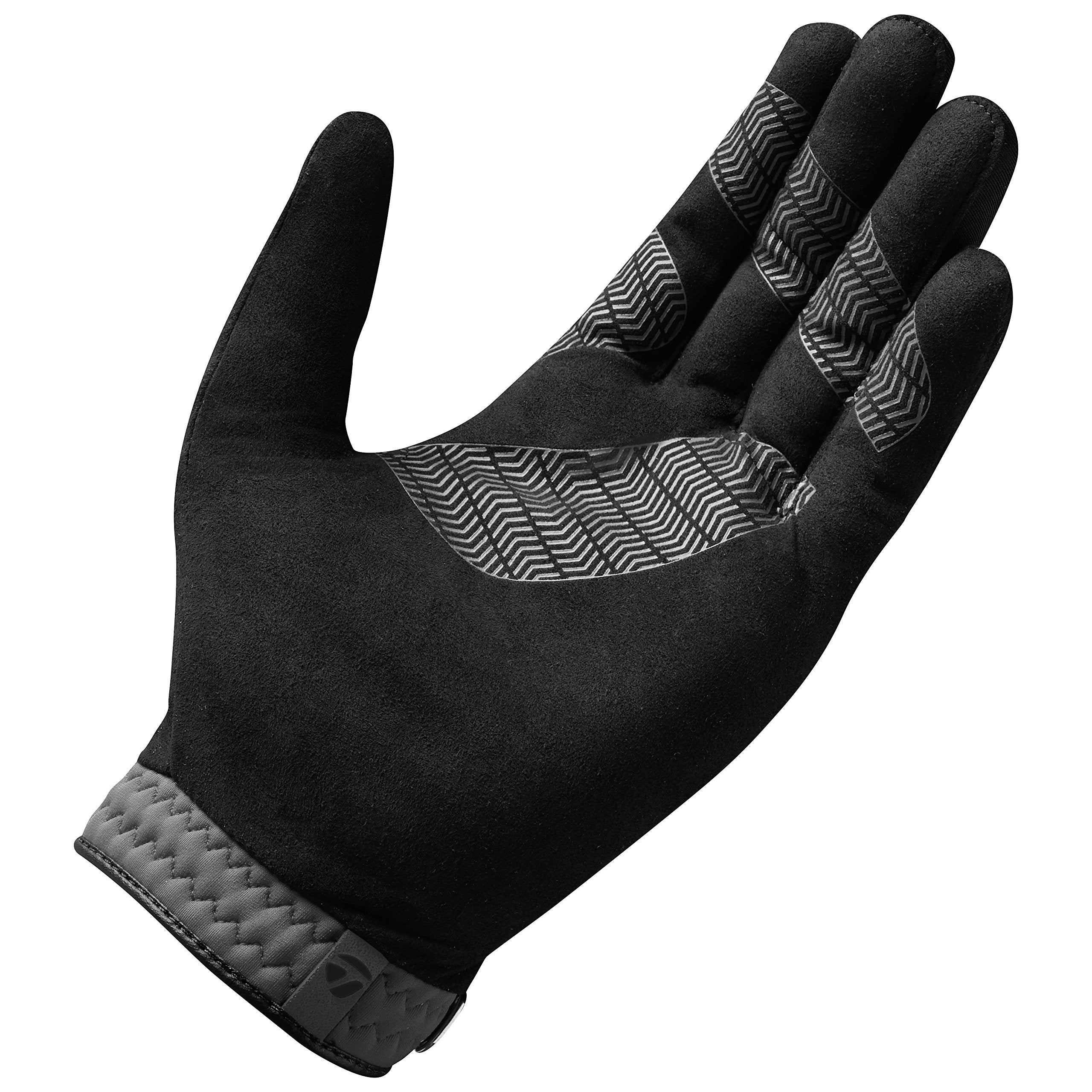 Taylormade Rain Control Cadet Glove (Black/Gray, Medium/Large), Black/Gray(Medium/Large, Pair)