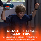 Franklin Sports Nfl Denver Broncos Football - Kids Foam Football - Soft Football - Mini Size - Perfect For Gameday - 8.5'' 3D Lo