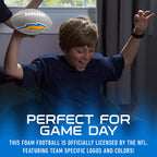 Franklin Sports Nfl Los Angeles Chargers Football - Kids Foam Football - Soft Football - Mini Size - Perfect For Gameday - 8.5''