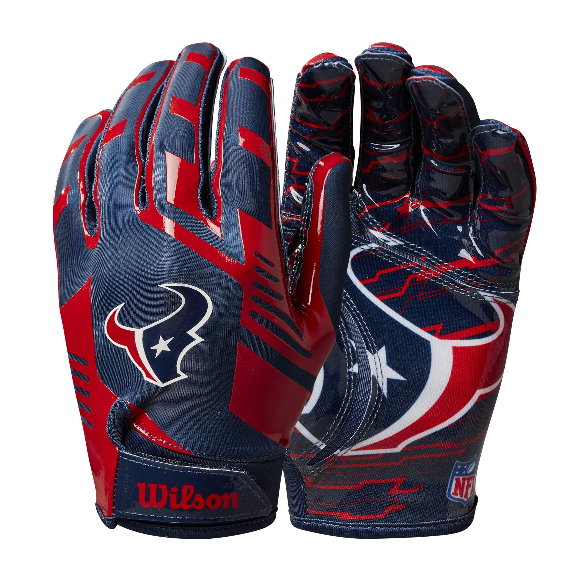 Wilson Nfl Stretch Fit Football Gloves - Youth, Houston Texans