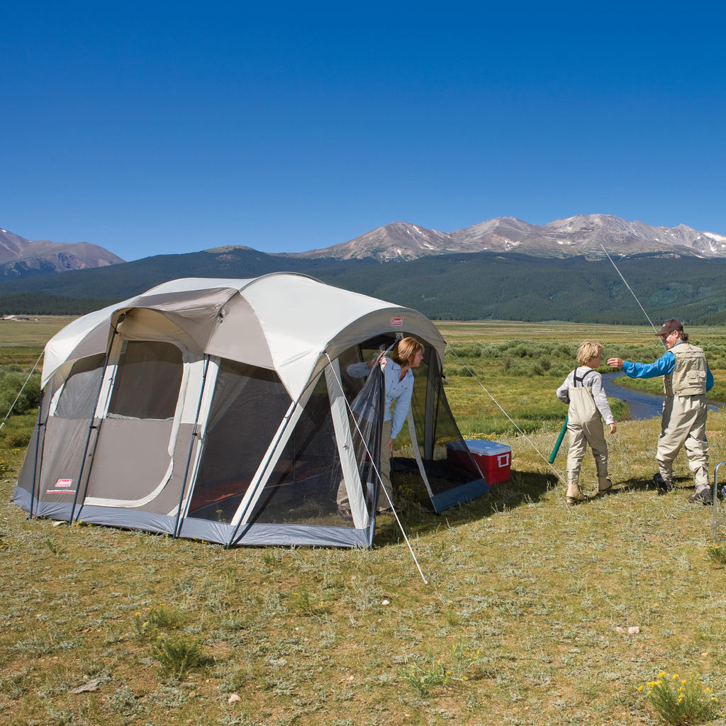 Coleman 6-Person Weathermaster Tent With Screened Porch, Weatherproof Tent With Screen Room, Rainfly & Carry Bag Included