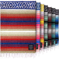 Hydration Nation Authentic Large Handwoven Mexican Striped Throw Blanket - Soft, Durable, Eco-Friendly - 70x50 - Sunrise