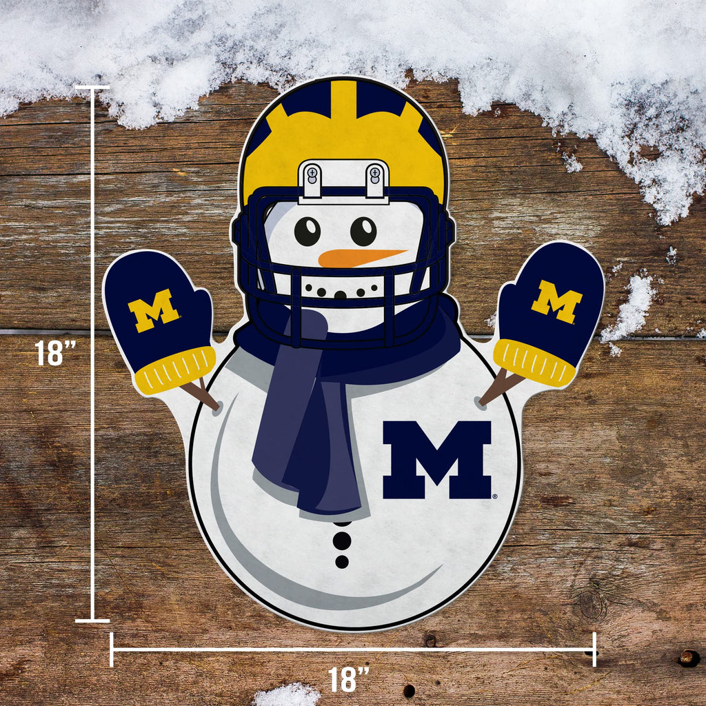 Rico Industries Ncaa Michigan Wolverines Snowman Shape Cut Pennant - Home And Living Room D  Cor - Soft Felt Ez To Hang
