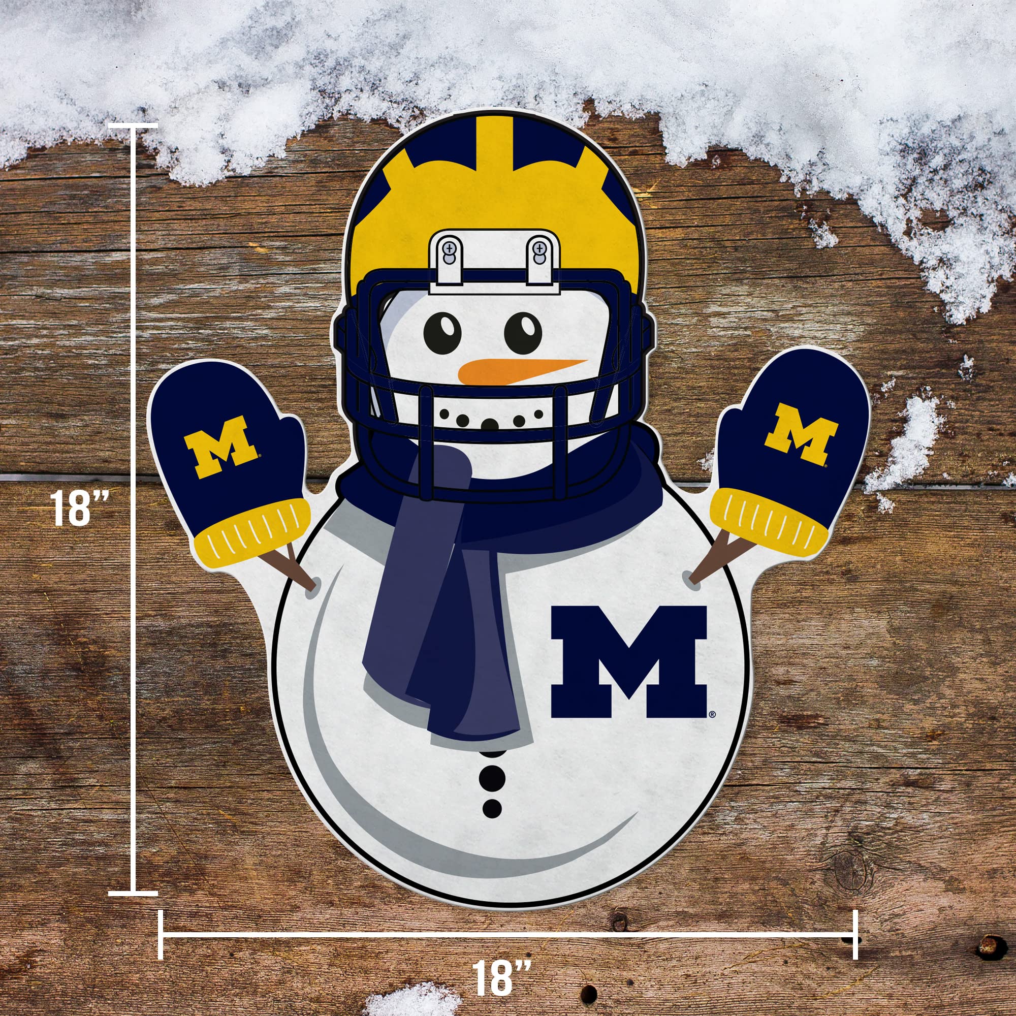 Rico Industries Ncaa Michigan Wolverines Snowman Shape Cut Pennant - Home And Living Room D  Cor - Soft Felt Ez To Hang