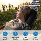 Marchway Ultralight Inflatable Camping Pillow With Soft Washable Cover, Compact Compressible Portable Travel Air Pillow For Outd