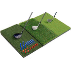 Saplize 30''X15'' Foldable 3-In-1 Golf Hitting Mat, Tight Lie, Rough And Fairway For Driving, Chipping, And Putting Training, Po