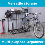 Birdrock Home Garage Bike Storage & Stand | Holds 3 Bicycles | Garage Organizer & Sports Storage Station | Black