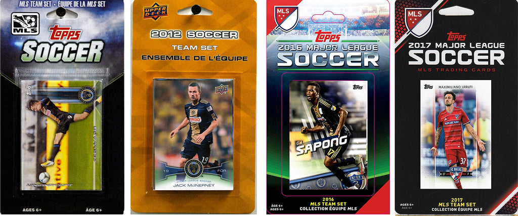 Mls Philadelphia Union 4 Different Licensed Trading Card Team Sets