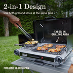 Coleman Tabletop 2-In-1 Grill & Stove With 2 Adjustable Burners, Propane Grill/Stove With Push-Button Starter, Wind Guards, Grea