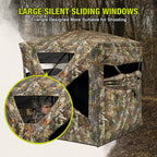 Tidewe Hunting Blind 270Full See Through With Windproof Curtain, Silent Magnetic Door & Sliding Windows, 2-3 Person Pop Up Groun