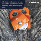 Fusion Climb Mirco Aluminum Side Swing Pulley, Single Pulley 20Kn For Backyard Zipline, Trolly, Swing Pulley, Climbing Rescue, R