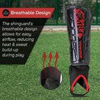 Malaga Soccer Shin Guard with Adjustable Straps-Black/Red - Vizari Sports
