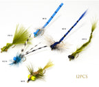 Outdoor Planet 12 Effective Dragonfly And Damsel Fly Fishing Flies | Dry, Wet, Nymph Flies | Trout, Bass, Bluegill, Panfish, Bro