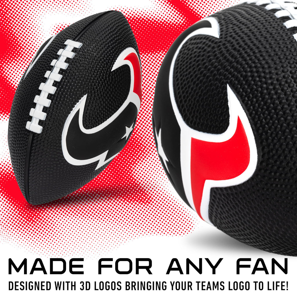Franklin Sports Nfl Houston Texans Football - Kids Foam Football - Soft Football - Mini Size - Perfect For Gameday - 8.5'' 3D Lo