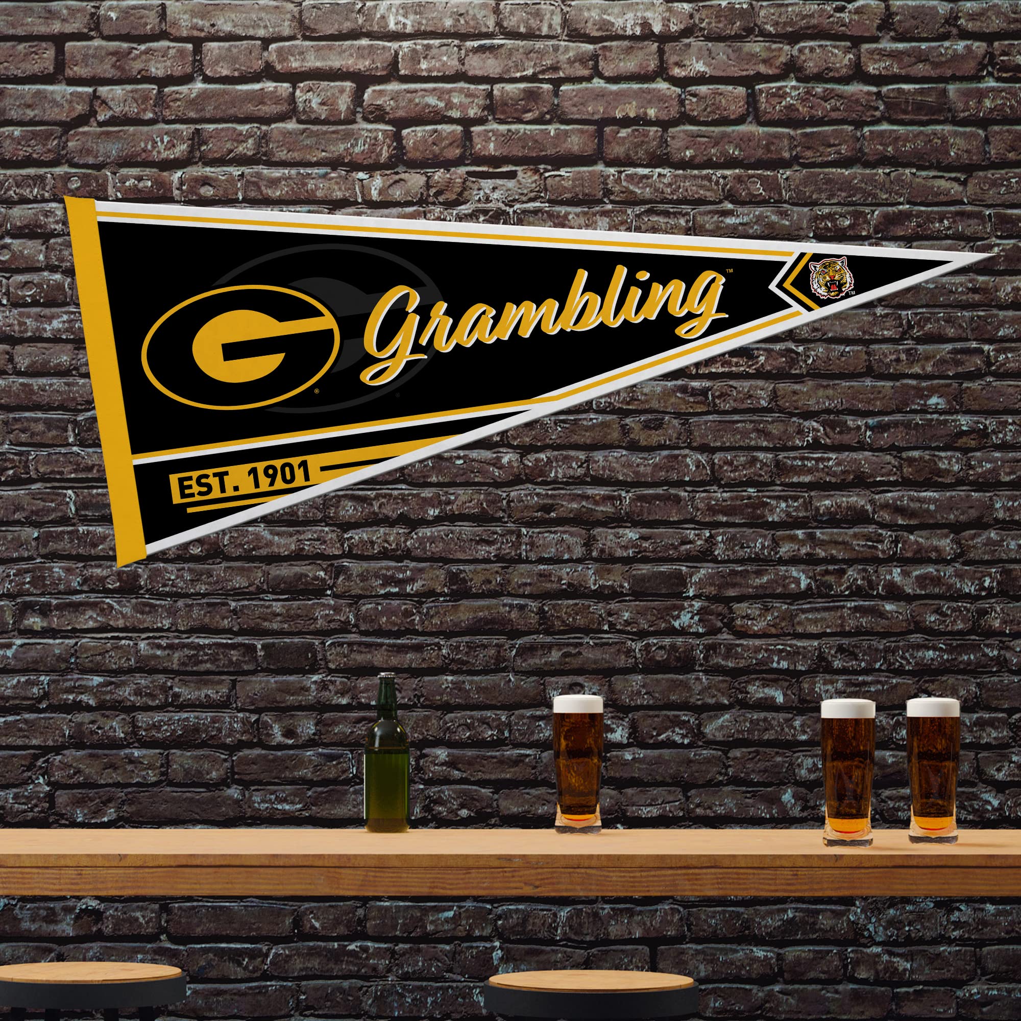Rico Industries Ncaa Grambling State Tigers Classic 12'' X 30'' Felt Wall D  Cor Pennant - Great For Home/Bed Room/Man Cave D  C