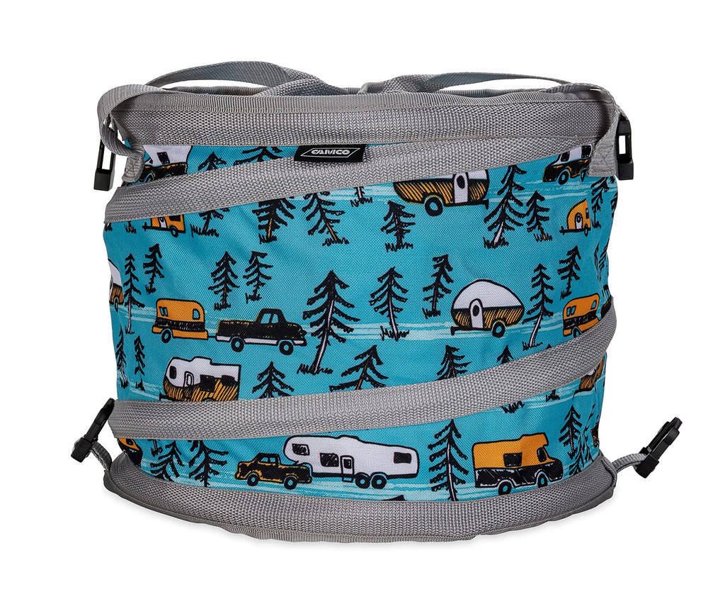 Camco Life Is Better At The Campsite Pop-Up Cooler, Sketch Design  Features A Water-Resistant Interior And Built-In Bottle Opene