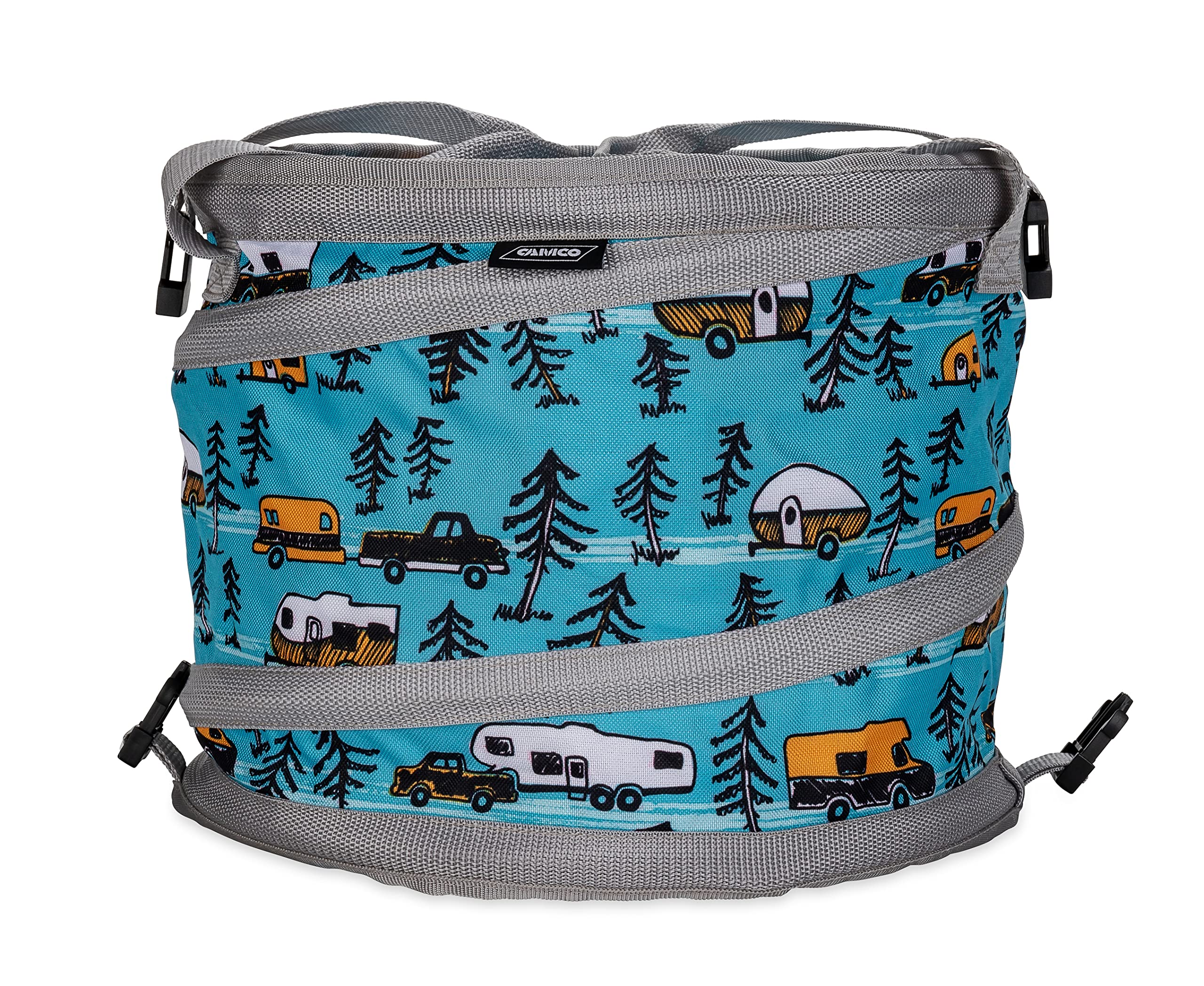 Camco Life Is Better At The Campsite Pop-Up Cooler, Sketch Design  Features A Water-Resistant Interior And Built-In Bottle Opene