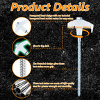 8 Screw In Tent Stakes Heavy Duty, Ground Anchors Screw In, Metal Threaded Tent Spikes, Camping Pegs For Canopies & Gardening In
