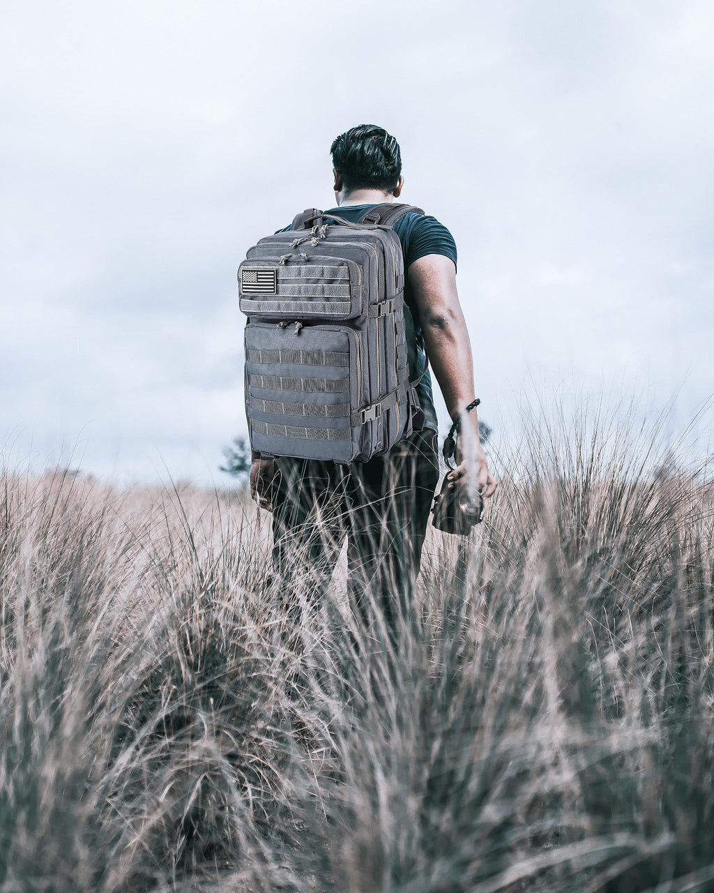 Lhi Military Tactical Backpack For Men And Women 45L Army 3 Days Assault Pack Bag Large Rucksack With Molle System - Grey