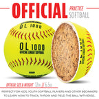Franklin Sports 12'' Fastpitch Softballs - 12 Pack, Official Size And Weight, Durable Construction, Optic Yellow Cover, Flat Sea
