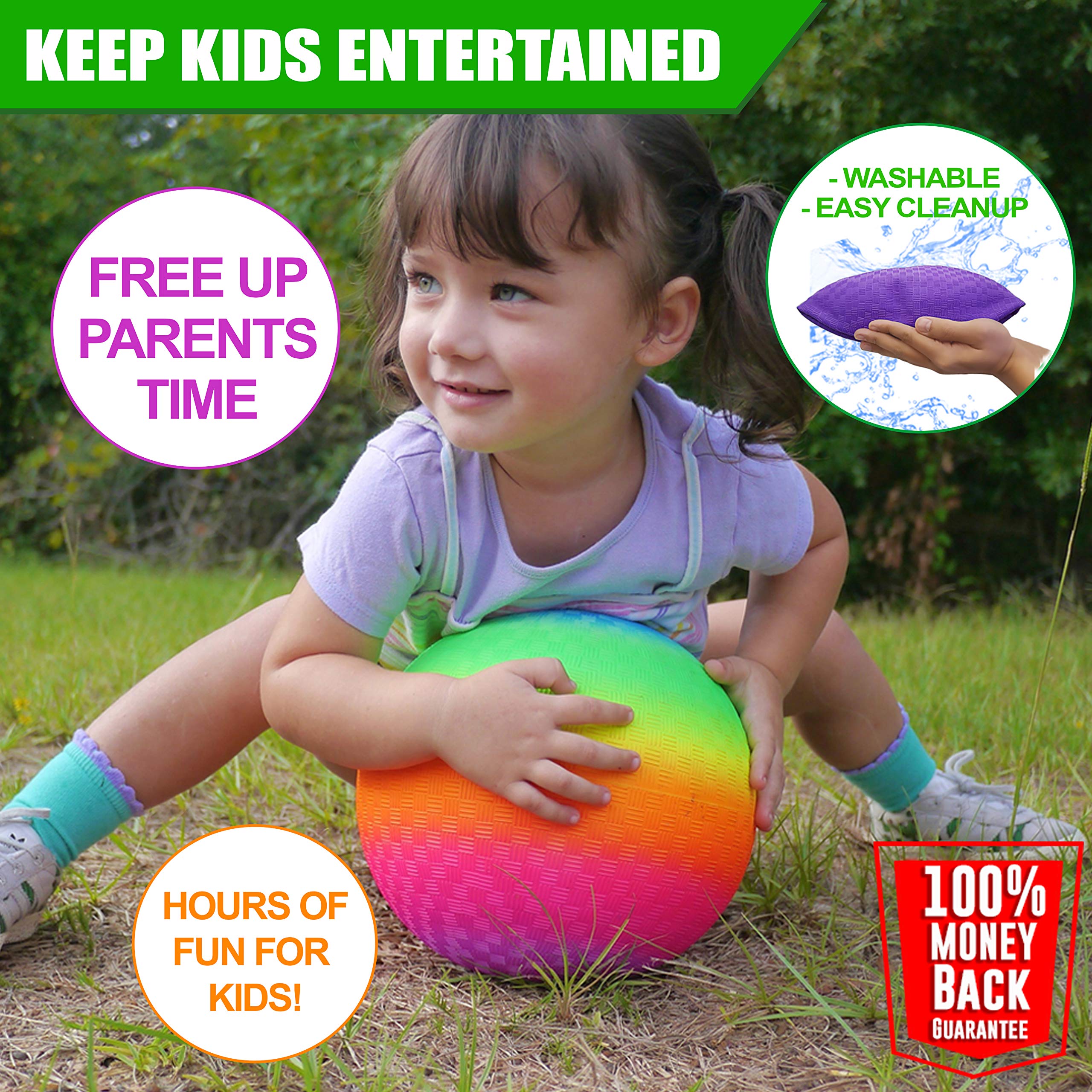 Toysopoly Playground Balls 10 Inch, 4 Variet Kickball For Kids And Adults - Bouncing Dodge Ball, Handball, Square Game For Outdo