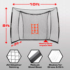 GoSports Baseball & Softball Portable Backstop Practice Net - 10 x 8 ft Hitting & Pitching Net for Backyard