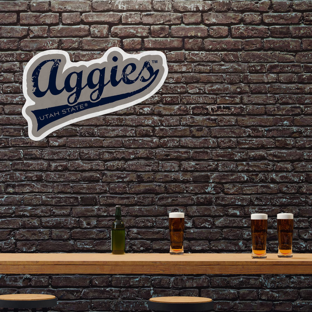 Rico Industries Ncaa Utah State Aggies Distressed Shape Cut Pennant - Home And Living Room D  Cor - Soft Felt Ez To Hang