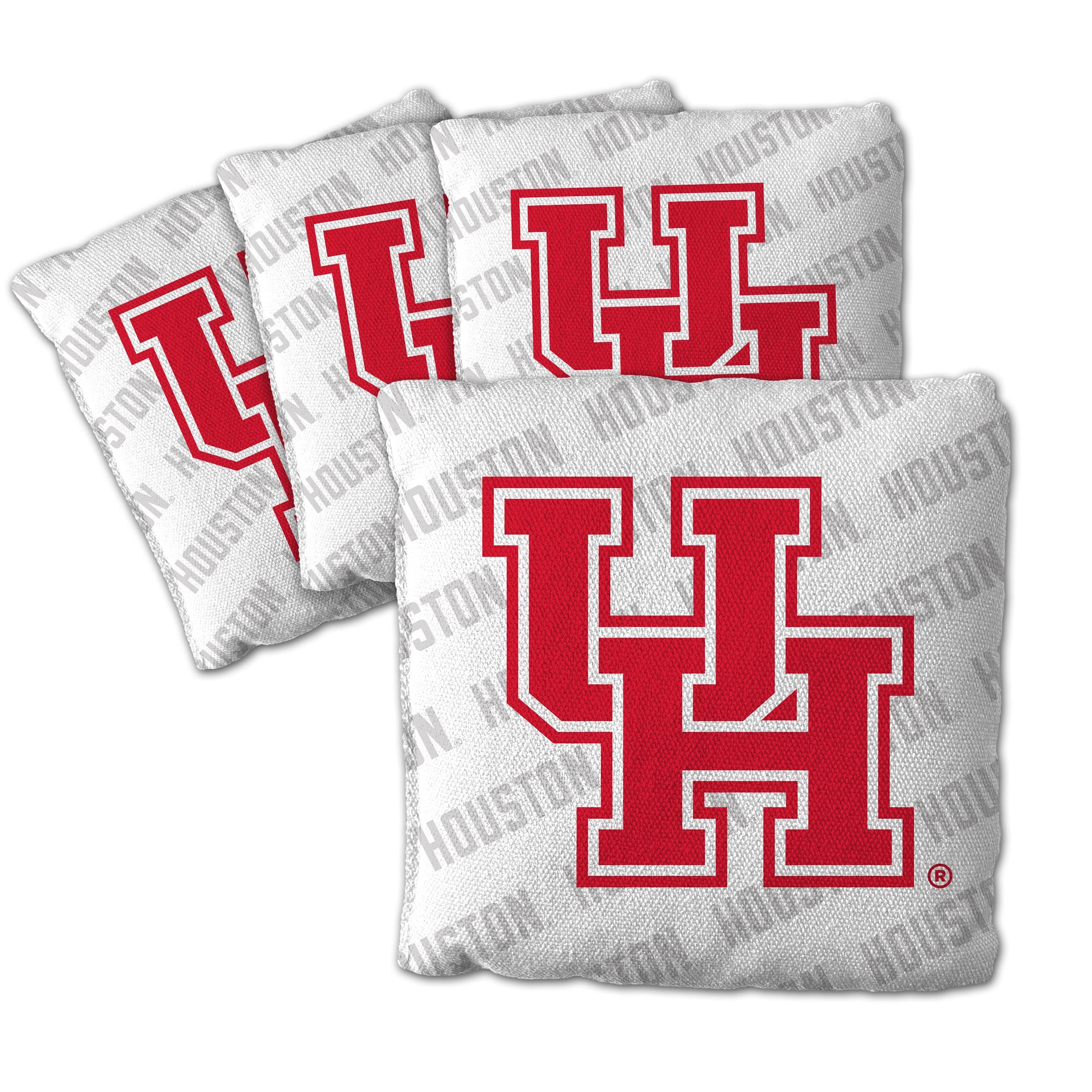 YouTheFan Officially-Licensed NCAA Houston Cougars Set of 4 Cornhole Bags - All Weather Regulation 6    x 6    Size - 16oz Weigh