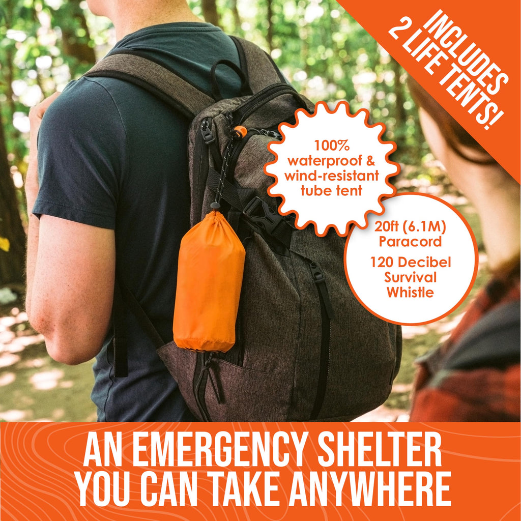 Go Time Gear Life Tent Emergency Survival Shelter - 2 Person Emergency Tent - Use As Survival Tent, Emergency Shelter, Tube Tent