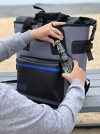 Built Welded Soft Portable Backpack Cooler With Wide Mouth Opening - Insulated And Leak-Proof Gray 5233505