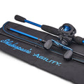 Shakespeare Agility Travel Low Profile Baitcast Reel and 66 Fishing Rod Combo, Right Handle Position, 90mm Handle with Large Kn