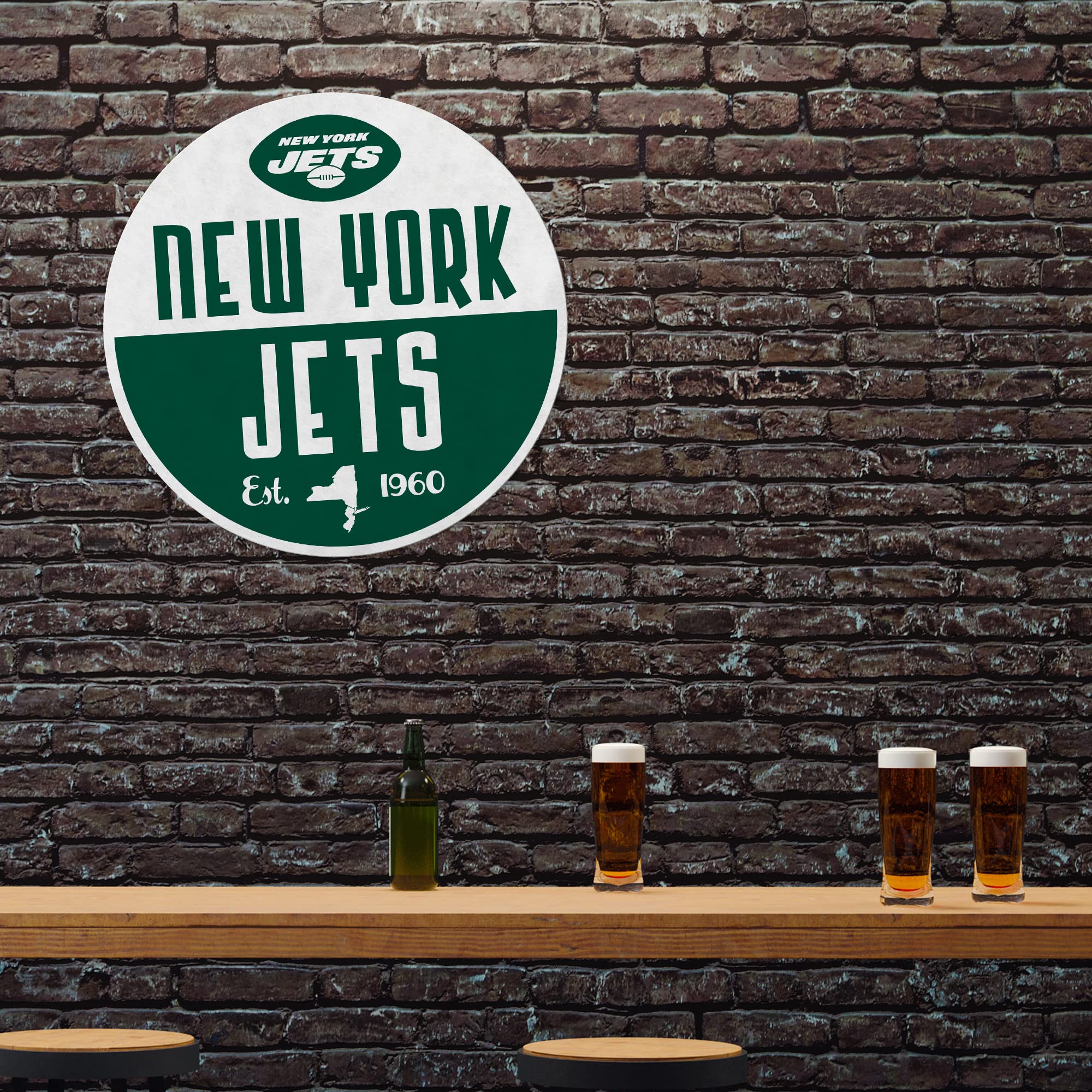 Rico Industries Nfl New York Jets Classic Shape Cut Pennant - Home And Living Room D  Cor - Soft Felt Ez To Hang , 18X0.10X18