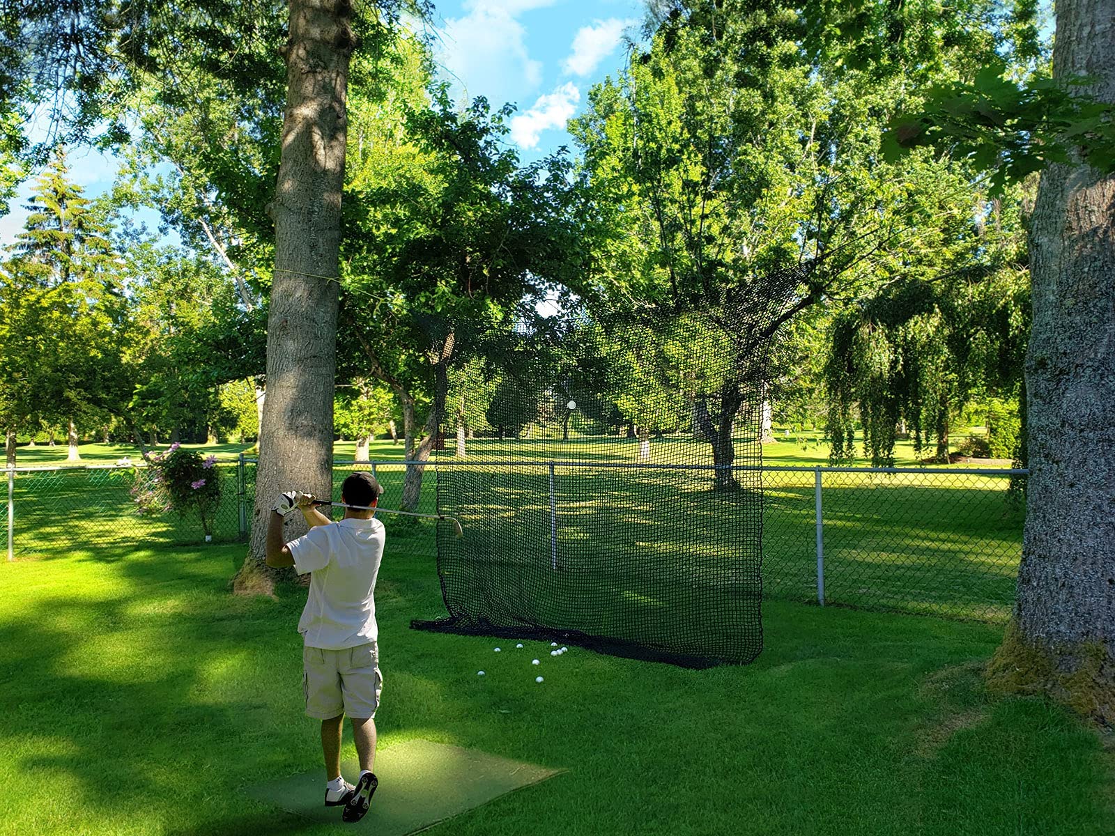 Iuzeai 10X10Ft Golf Netting High Impact Golf Practice Net(Net Only), Golf Sports Netting Barrier Nets, Heavy Duty Nylon Netting