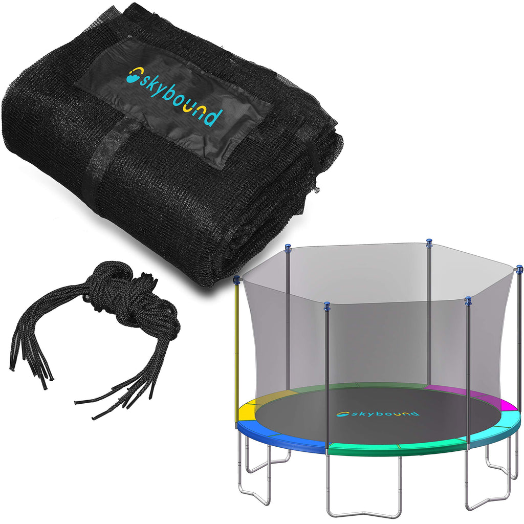 Skybound 15Ft Trampoline Net For Trampolines Using 6 Straight Poles Or 3 Arches (Fits Jump Zone)