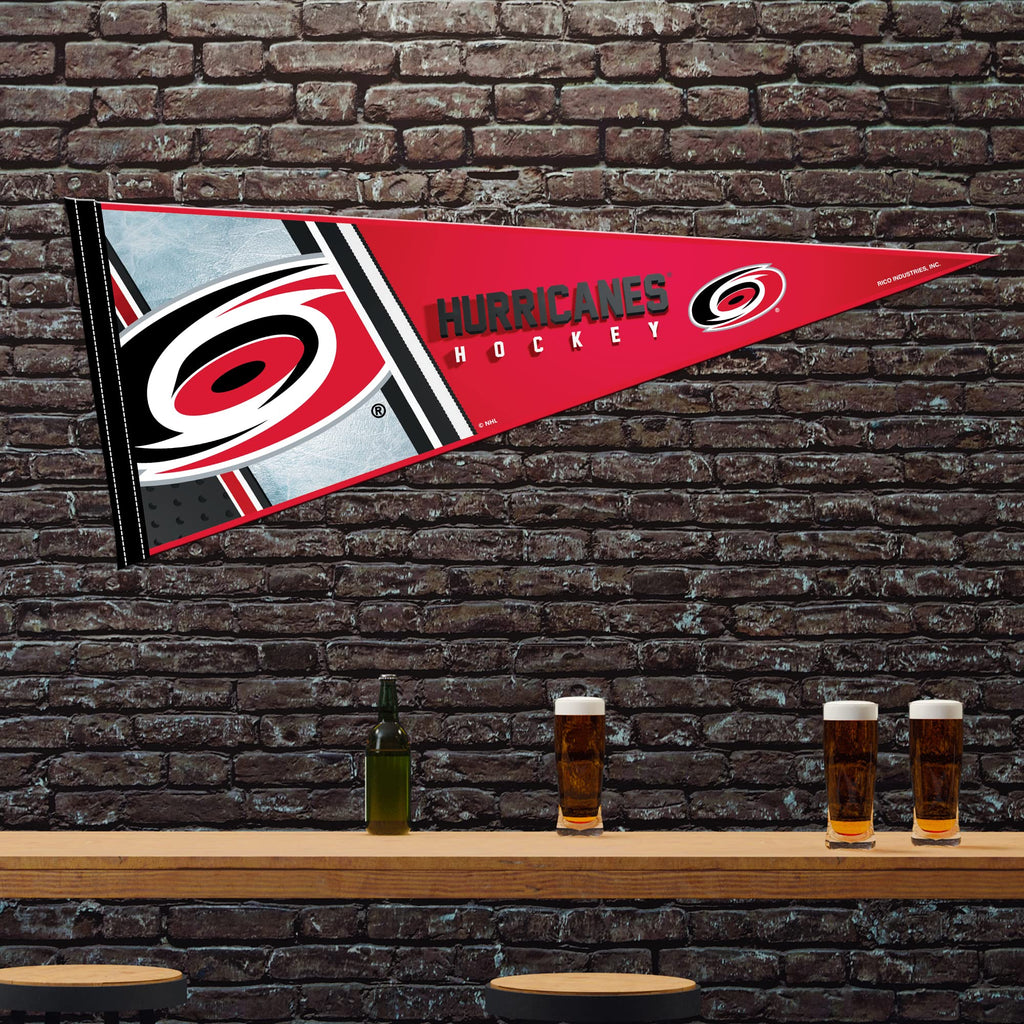 Rico Industries Nhl Hockey Carolina Hurricanes Primary 12'' X 30'' Felt Wall D  Cor Pennant - Great For Home/Bed Room/Man Cave D