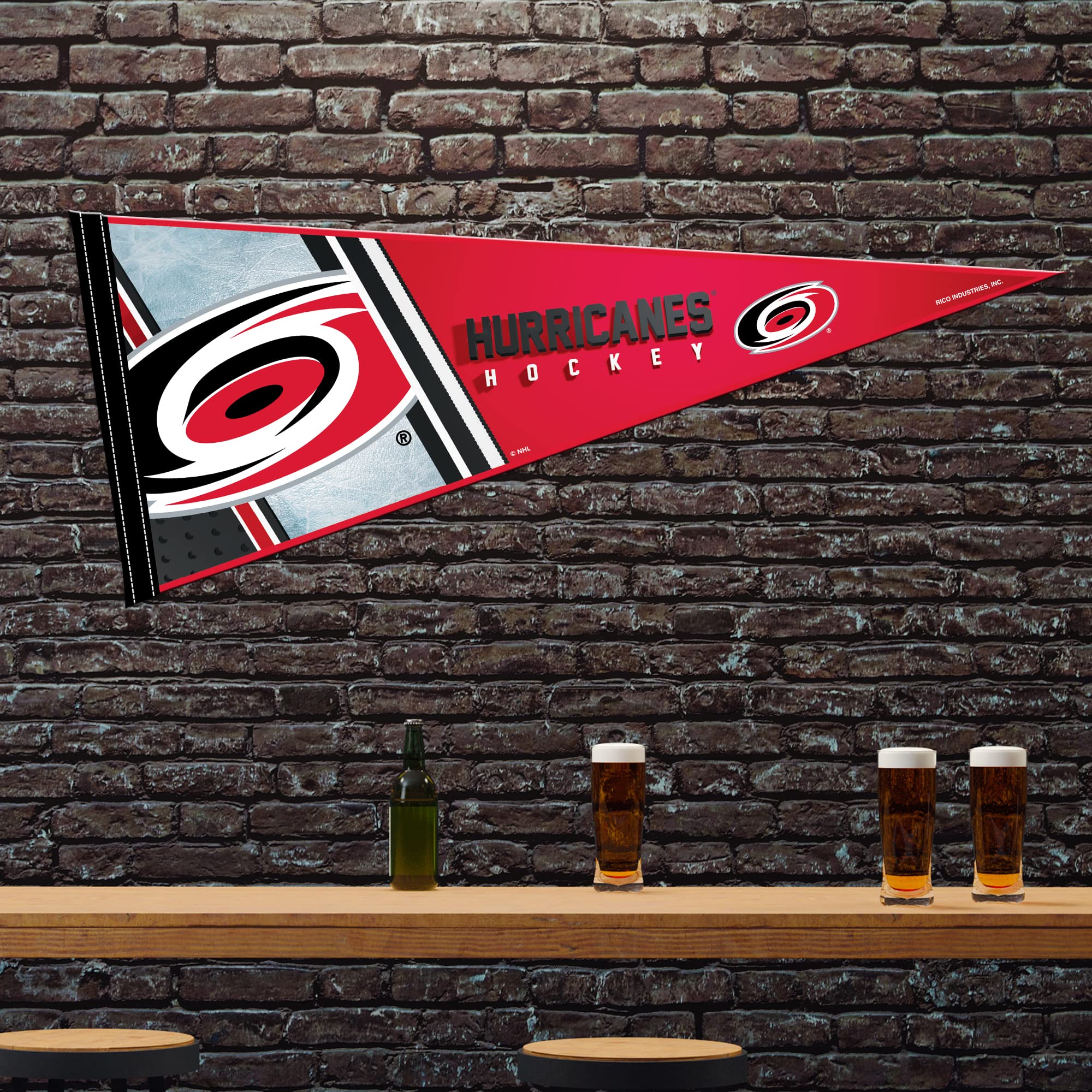 Rico Industries Nhl Hockey Carolina Hurricanes Primary 12'' X 30'' Felt Wall D  Cor Pennant - Great For Home/Bed Room/Man Cave D