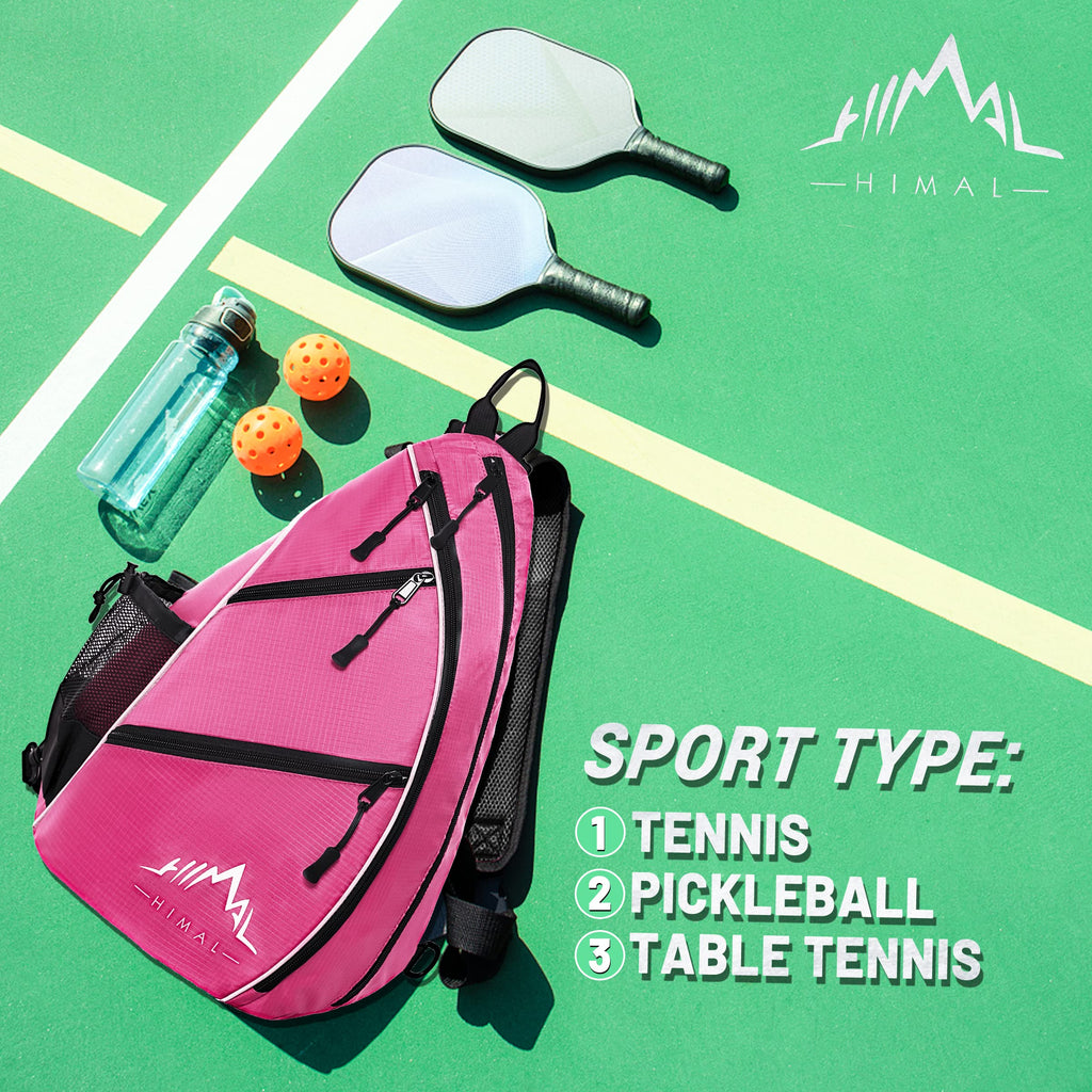 Himal Pickleball Bag-Adjustable Pickleball,Tennis,Racketball Sling Bag-Pickleball Backpack With Water Bottle Holder For Men And
