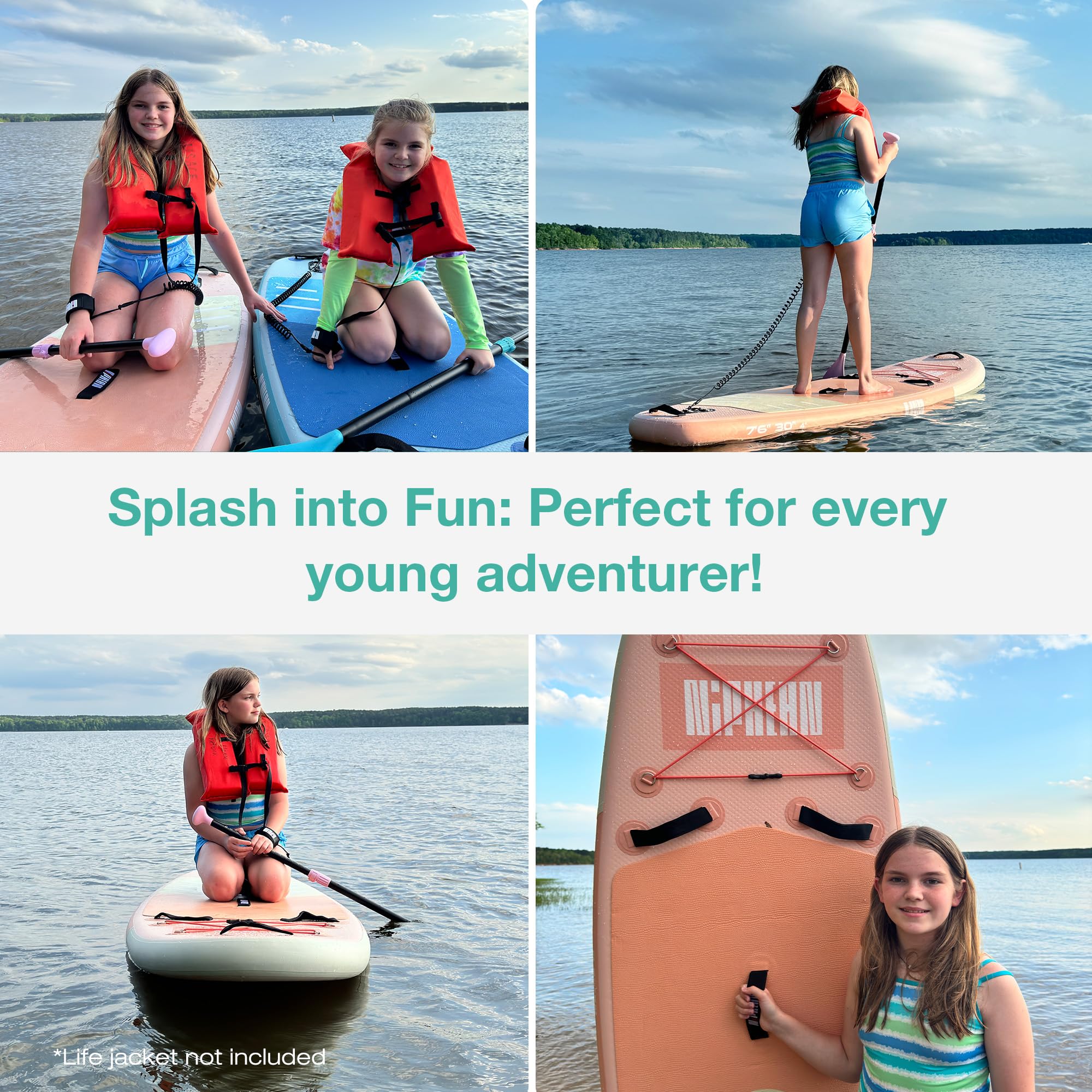 Niphean Inflatable Stand Up Paddle Board with SUP Accessories, Anti-Slip EVA Deck, 106 Inflatable Paddle Boards for Adults & You