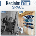 Storeyourboard Adjustable Surfboard Storage Rack, 4 Board Wall Mount Display, Black