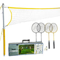 Franklin Sports Badminton Set - Backyard + Beach Badminton Net Set - Rackets And Birdies Included - Portable 4 Player Badminton 
