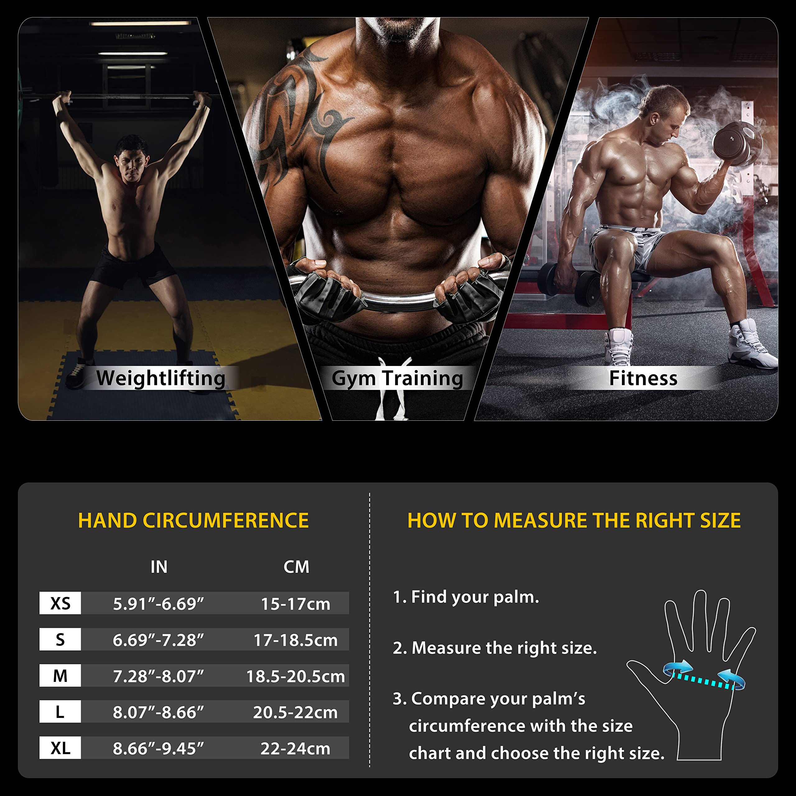 Simari Workout Gloves Mens And Women Weight Lifting Gloves With Wrist Support For Gym Training, Full Palm Protection For Fitness