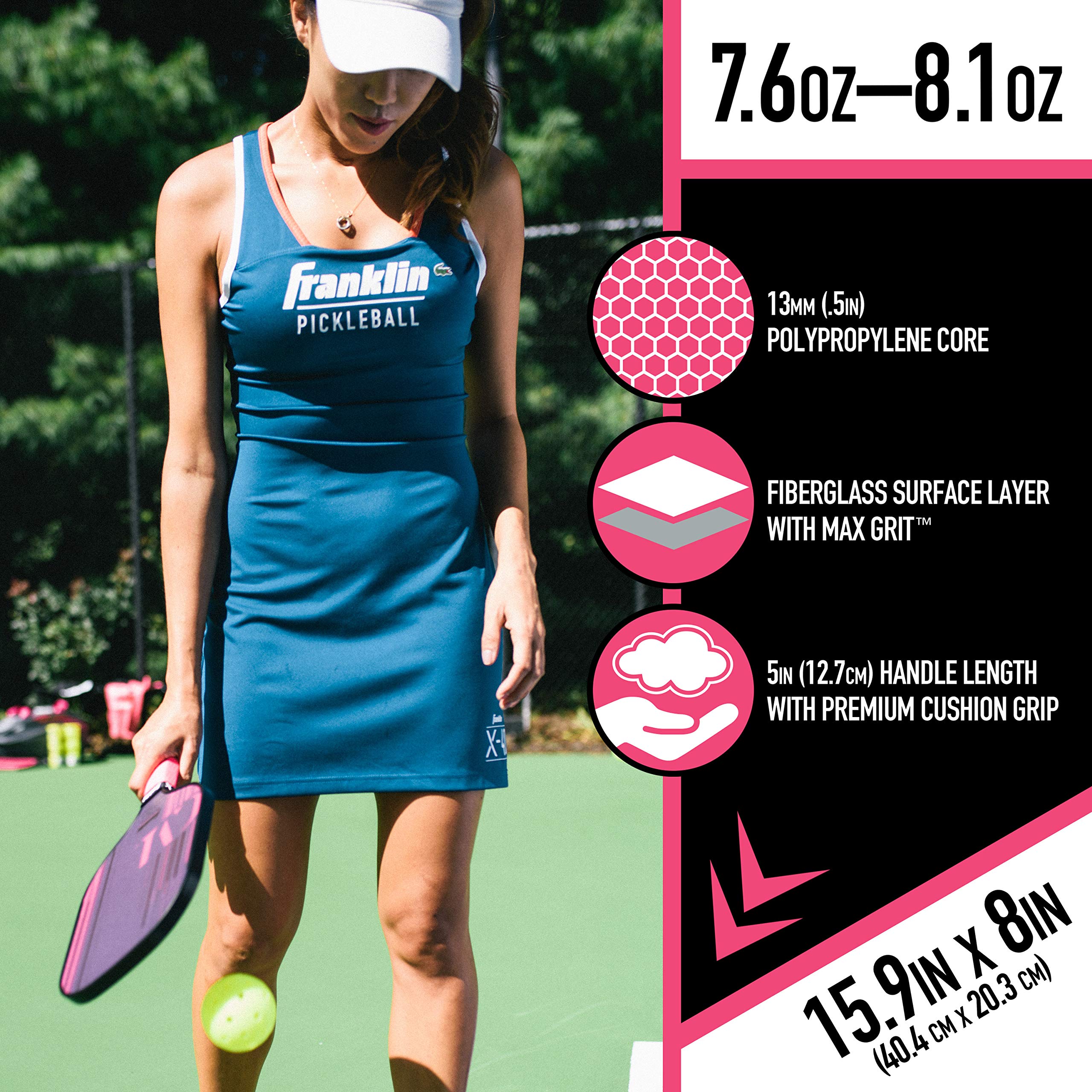 Franklin Sports Pro Pickleball Paddle - Pro Tournament Pickleball Paddle - Extra Grip Maxgrit Technology - Christine Mcgrath Pic