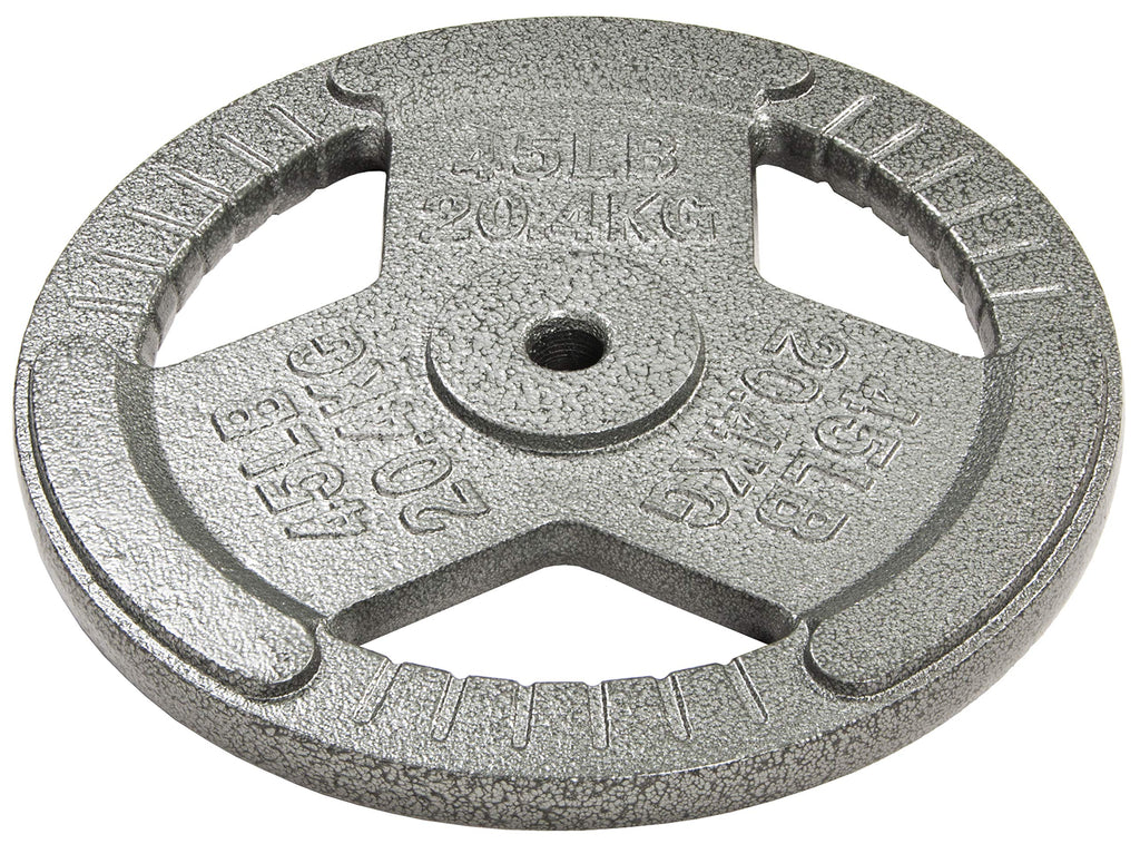 Hulkfit 1-Inch Iron Plate For Strength Training, Weightlifting, Single (45 Pounds), Silver